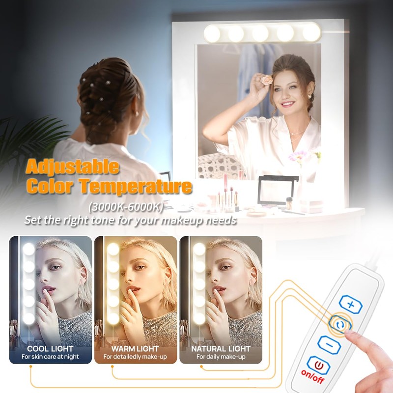 Makeup Light,Portable Led Vanity Lights with 3 Colors Lighting Mode