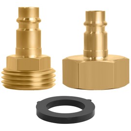 PF247007 Quick Connect Hose Fittings kit, 1/2" Quick Connector to GHT 3/4" Hose Fitting for Garden Hose RV Spray Port Outlet and Spray Away