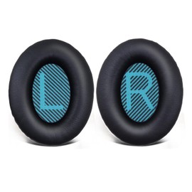 hopopower Headphones Replacement Earpads Cushions for Bose QuietComfort 15 QC15 QC25 QC2 QC35 QC35ii Ae2 Ae2i Ae2w SoundTrue SoundLink (Around-Ear Series Only) (Black&Blue)