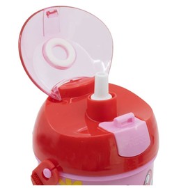 OM SUPPLIES Minnie Pop Up Water Bottle Drink Bottle Flask with Neck Cord for Easy Carry School Lunch Kids Childrens 450ml Includes Half Size 12pcs Pencil Set (Minnie)