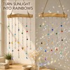 Crystal Sun Catcher,Rainbow Suncatcher Wooden Hanging Prism Window Decor