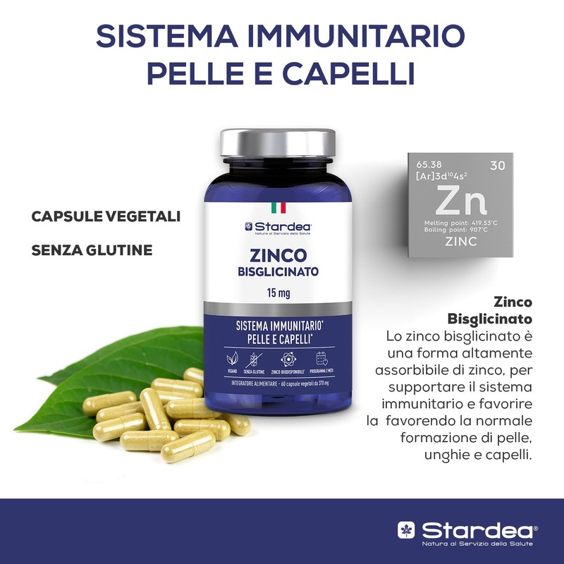 ZINCO BISGLICINATO 15 MG | 60 capsule vegetali | Integratore