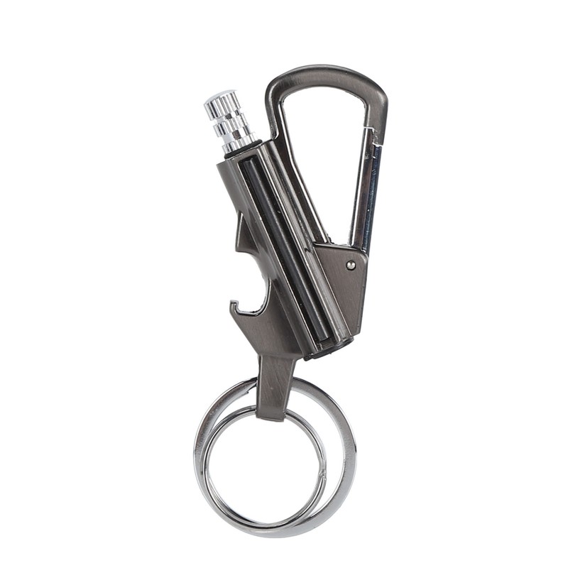 Match Bottle Opener Metal Keychain Multi Function Reusable Survival Lighter