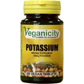 Veganicity Potassium 100mg : Bone & Joint Health Supplement : 90 Tablets, in a Planet-Friendly 99% Recycled Pot