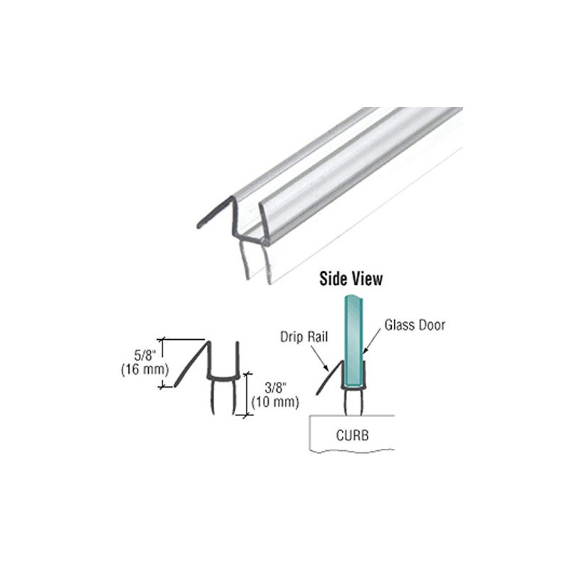 CRL Co-Extruded Clear Bottom Wipe with Drip Rail for 1/4"