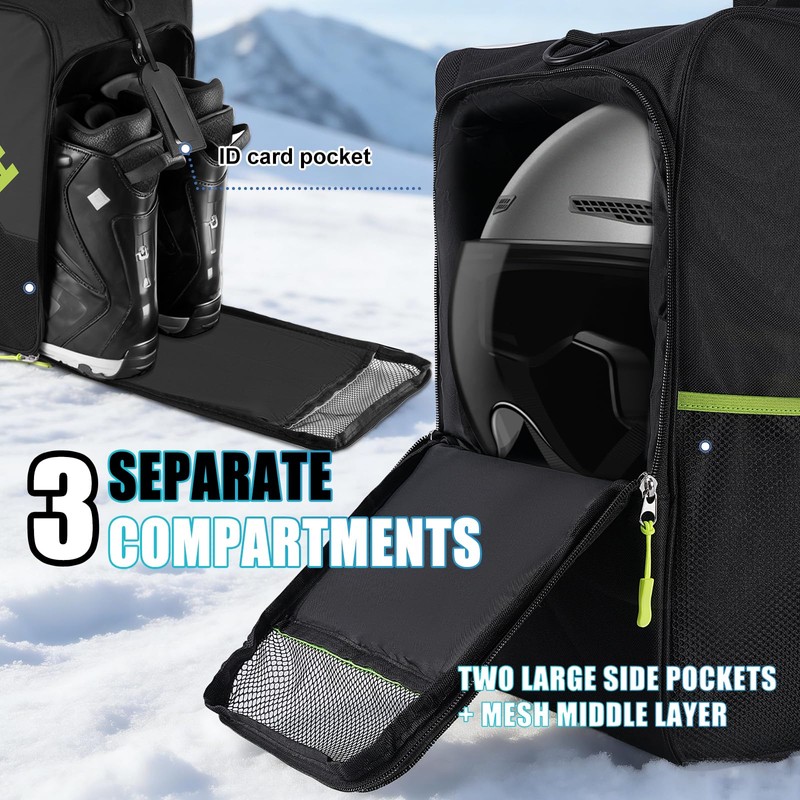 Hikeen Ski Boot Bag, 40L Breathable Padded Snowboard Boot Bag