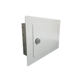 Wall safe with mechinical combination lock, Steel Construction, White