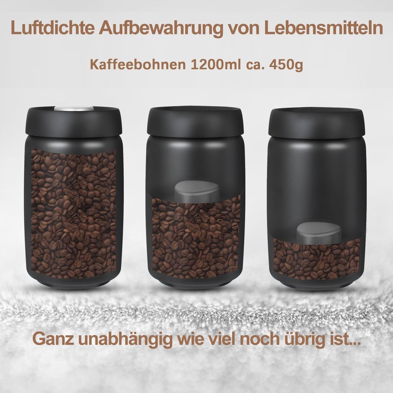 TTSTOIEE Vacuum Lid Coffee Tin (Coffee, Tea, Stainless Steel Container