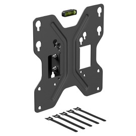 D-Line TV Wall Bracket for 23-50 Inch TVs, Low Profile Tilt & Turn TV Wall Bracket with Spirit Level, Slim Tilt TV Mount - VESA 75x75mm - 200x200mm, Holds up to 66lbs
