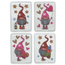 Hand Warmer Pocket Warmer Sets Reusable, Heat Pad for Cold Days and for Travel, Heat Bending Cushion with Great Designs (Set of 4 Hearty Gnomes)