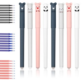 INNAL 8 Pcs Erasable Pens Erasable Gel Pens Rub Out Pens Erasable Rollerball Pens Erasable Gel Ink Pens 24 Pen Refills in Blue Red Black for Students Kids Adults School Office Supplie
