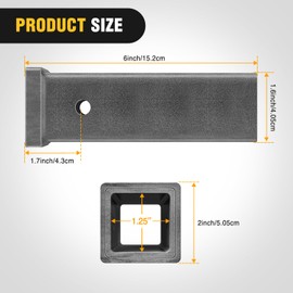 Nilight Hitch Adapter 1-1/4" x 6" Combo Bar Trailer Receiver Tube Weld-on Raw Steel Hitch Bar