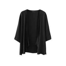 ZANZEA Women's Thin Summer Cardigan Leopard Print Loose Bikini Cover Up Long Sleeve Cardigan Kimono Cardigan, B-black