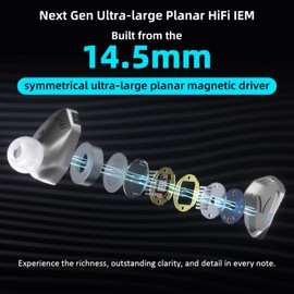 MP145 in-Ear Monitors, WDC Coengineered, Custom Fast 14.5 mm Planar IEMs Wired Earphones, 3 Pneumatic Tuning Filters - Unlock 9 Different Sound Styles in One Pair Earbuds, High-Purity OFC Cable 3.5mm