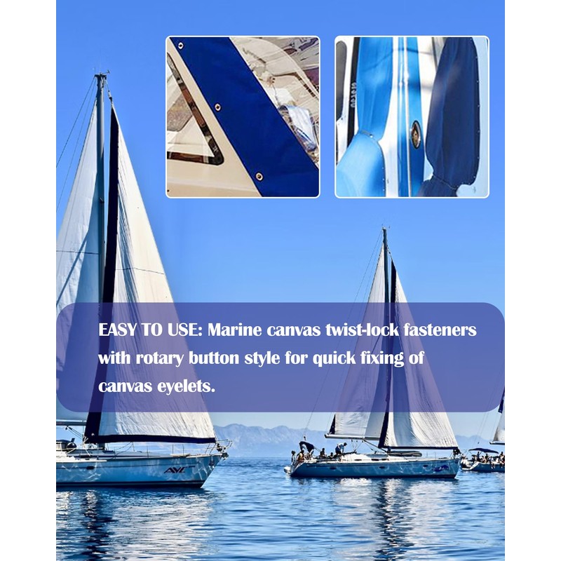 Nerites Boat 1/2" Lift Dot Fasteners Marine Tarp Canvas Lift