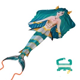 X Kites Wind Zone Mermaid DLX Nylon Kite, 62 Inches Tall