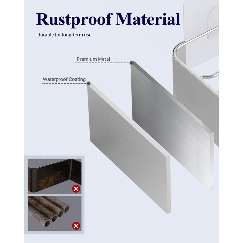 Kitsure Shower Caddy - 2 Pack Adhesive Shower Organizer, Rustproof
