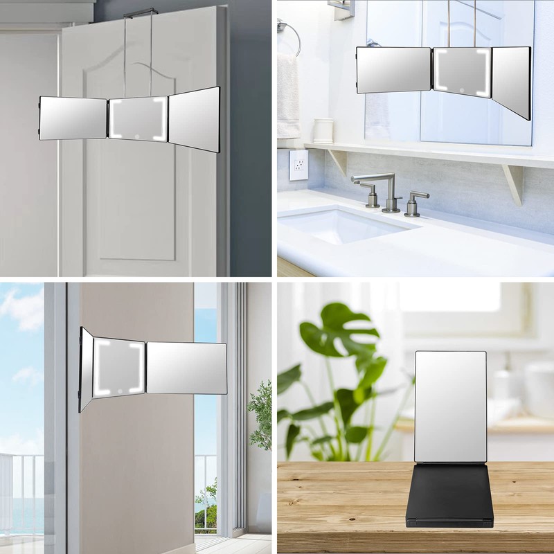 Self Find-3 Way Mirror for Self Hair Cutting with Ring