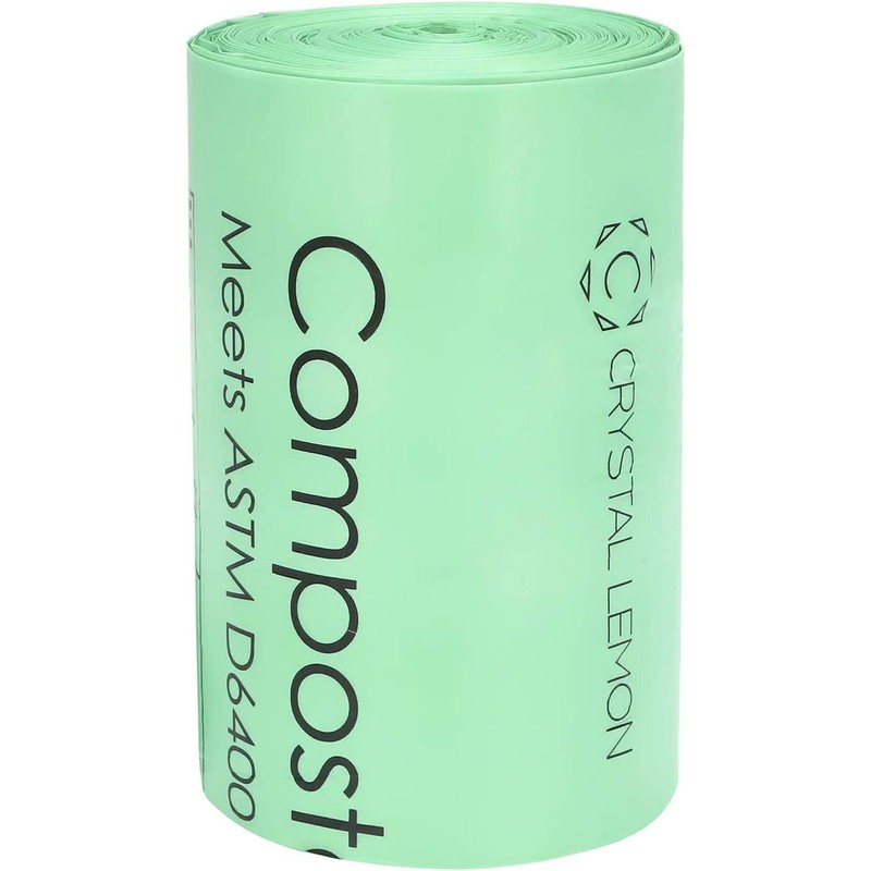 C Crystal Lemon 30 Counts Compostable Trash Bags, 6 Gallon