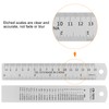 HARFINGTON 4pcs Stainless Steel Ruler 6 Inch 15cm Metric English