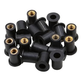 20pcs M5 Universal Fairing Fasteners Windscreen Windshield Screws Bolts Nut Black Metal Rubber for Motorcycle 1996-2023