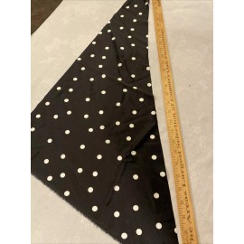 Unbranded Pure Silk Satin Remnant Fabric Quilt Hairband Scrunchie Face Masks WhitePolkadot