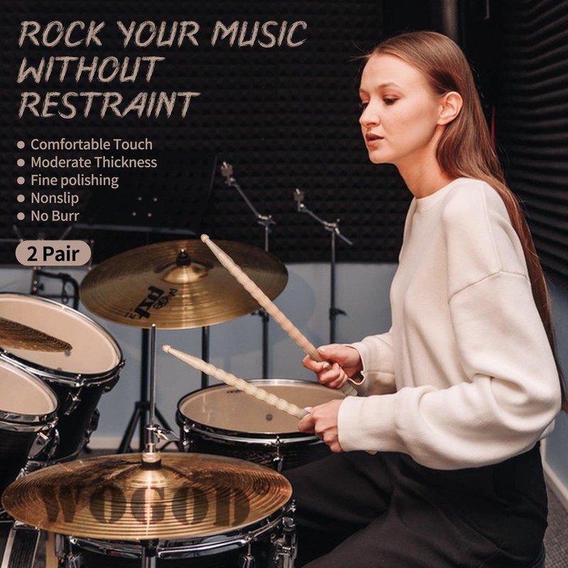 Drum Sticks 5A Drumsticks (Burlywood-2Pack)