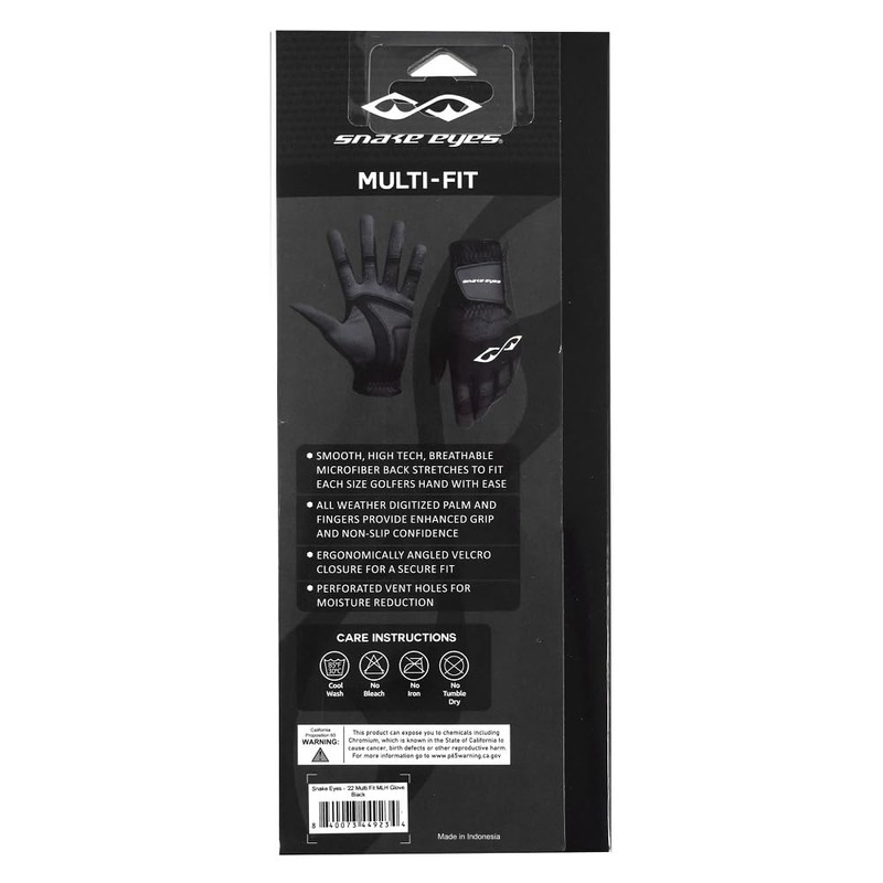 Snake Eyes Golf MLH Multi-Fit Glove Black
