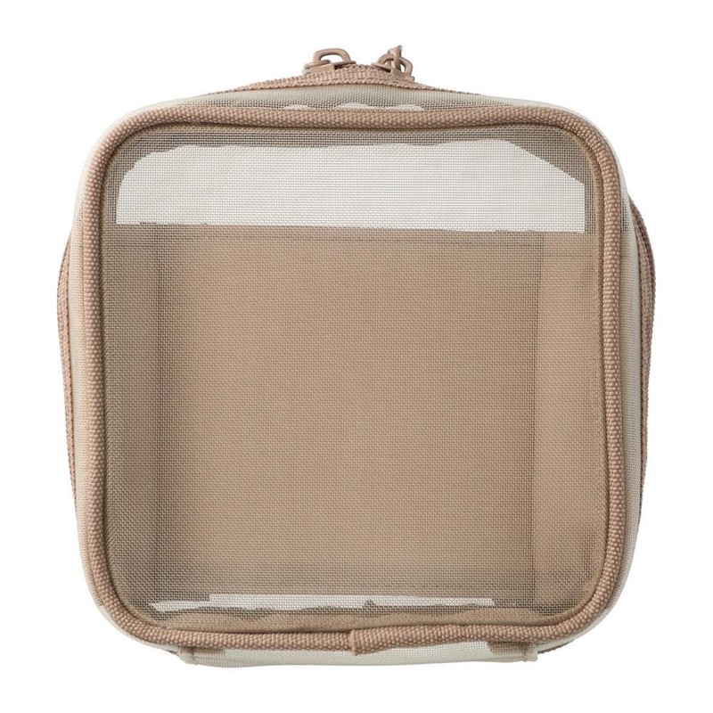 DA-PO01-GY Mesh Square Pouch with Dividers Notebook Deco Marks Gray