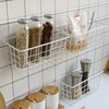Creative Wall Mounted Storage Basket with Sticky Hooks, Iron Hanging