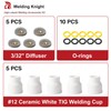 Welding Knight #12 Ceramic (5-Pack) White TIG Welding Cups with