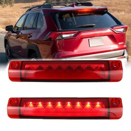 GEEGEETOP Red Lens 3rd Brake Light DRL Compatible With Toyota 4Runner Highlander Prius Sienna Rear Center Roof High Mount LED Third Brake Lamp (RED STYLE)