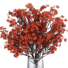 PATIKIL Artificial Flowers, 6pcs European Fake Flowers DIY Bouquet Fake Floral for Home Garden Kitchen Decor Wedding Party Decoration Dark Brown