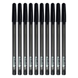 DIGNO UniStic Ballpoint Pens, BLACK, Medium Point (1.0mm), Pack of 10, Comfort Grip, Multipack, Home Business School Office Hospital Professional Use