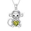 LONAGO Monkey Necklace Birthstone Monkey Pendant Necklace Jewelry Gift for