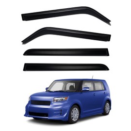 LQQDP 4pcs Smoke Tint Sun Rain Guard Vent Window Visors Compatible with 2008-2015 Scion xB, Outside Mount Tape On Style Acrylic Set of 4 Front+Rear
