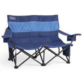 OuterSpa Low Loveseat Double 2 Person Camping Chair for Adults,Camping loveseat Supports 600lbs Camping Couch Camping Sofa Double Camp Chair Folding Chair Lawn Chair for Outdoor Indoor Patio Camping