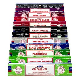 Om Shanti Satya Nag Champa Incense Set SD 12 x 15 gram Packs