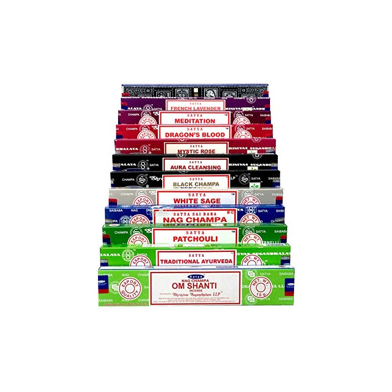 Om Shanti Satya Nag Champa Incense Set SD 12 x