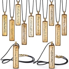 Sureio 20 Pcs Vintage Bible Verse Necklace Bulk Mothers Day Religious Jewelry Pendant Christian Inspirational Prayer Gift Women