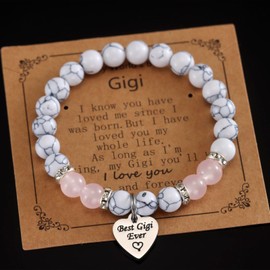 Kivosliviz Gigi Gifts for Mothers Day Jewelry Grandson Grandkids Women Present Gigi Beaded Bracelet