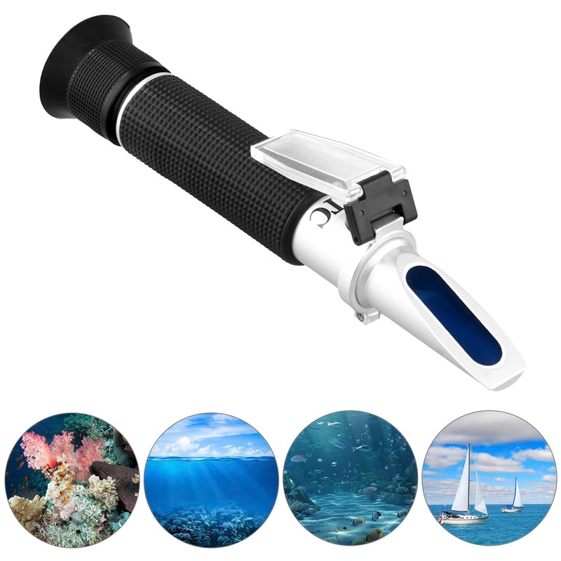 QWORK® Salinity Refractometer, Salt Water Tester Hydrometer with Two Scales