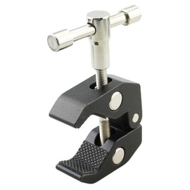 TAODAN Black Super Clamp with 1/4 and 3/8 Threads Photographic Equipment Metal Universal Mount Bicycle/Motorcycle Fixed Fitting Suitable for Lamp Umbrellas Flat Glass Crossbars