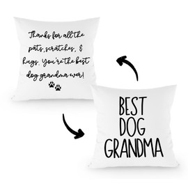 FLDAS Dog Grandma Pillow Covers 18x18, Dog Grandma Gifts, Dog Pillow Cases, Dog Grandmother Mom Gifts, Dog Room Decor, Best Dog Grandma Ever Reversible Pillows Decorative Throw Pillows Cover