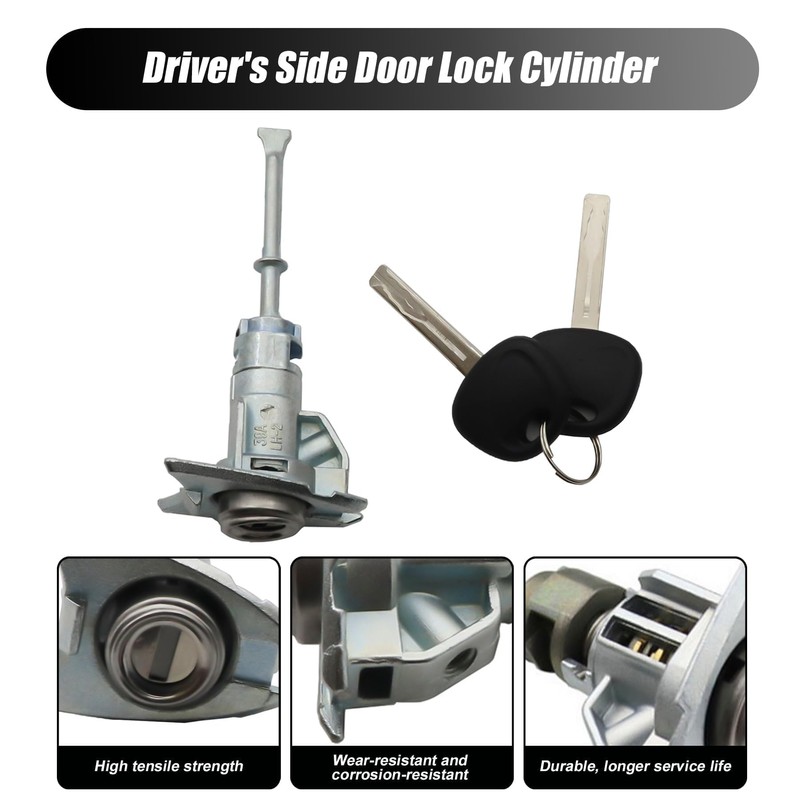 XQSMWF Left Driver Door Lock Cylinder 2 Keys Compatible with