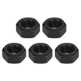 QUARKZMAN 7/16-20 Hex Nuts Carbon Steel Grade 8.8 Black Oxide Hexagon Nuts for Screw Bolts Pack of 5