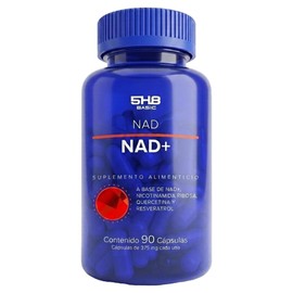 NAD+ Resveratrol Adicionado Con Nicotinamida Ribosa y Quercetina - 90 Cáspsulas - 375mg Por Porcion - Fórmula Premium - 5H8 NUTRITION