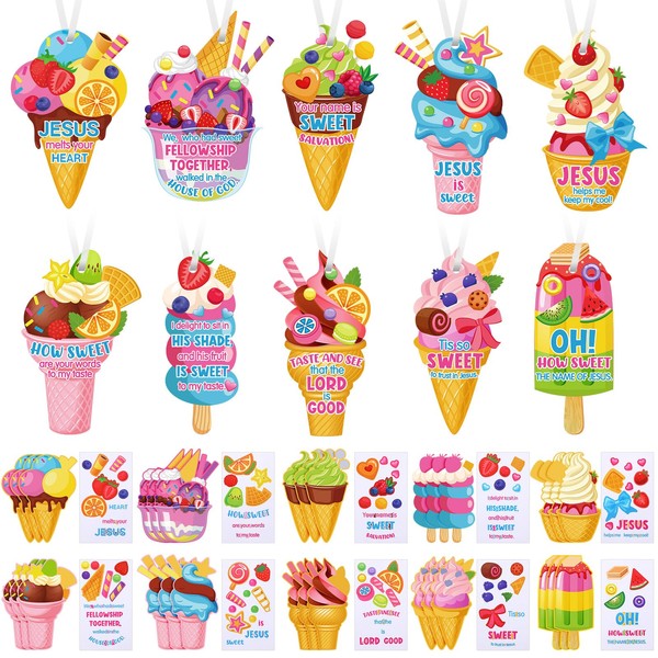 Resholder 30 Set Religious Sunday School Crafts Ice Cream Stickers