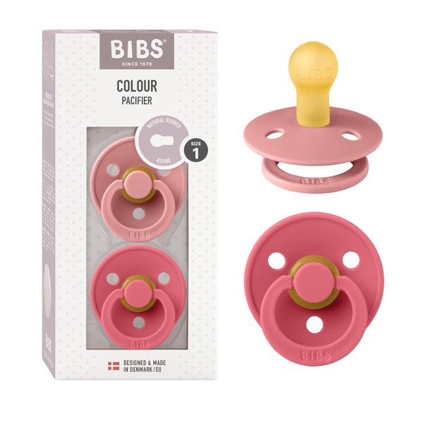 BIBS Colour Pacifier Pack of 2, BPA-Free, Cherry Shape Nipple.