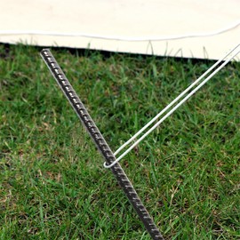 Ground Anchor Stakes, Heavy Duty Straight Rebar Stakes Forged 15inch Camping Stakes with Chisel Point End Steel Plant Support Garden Spikes for Tent Gardening Concrete Timber